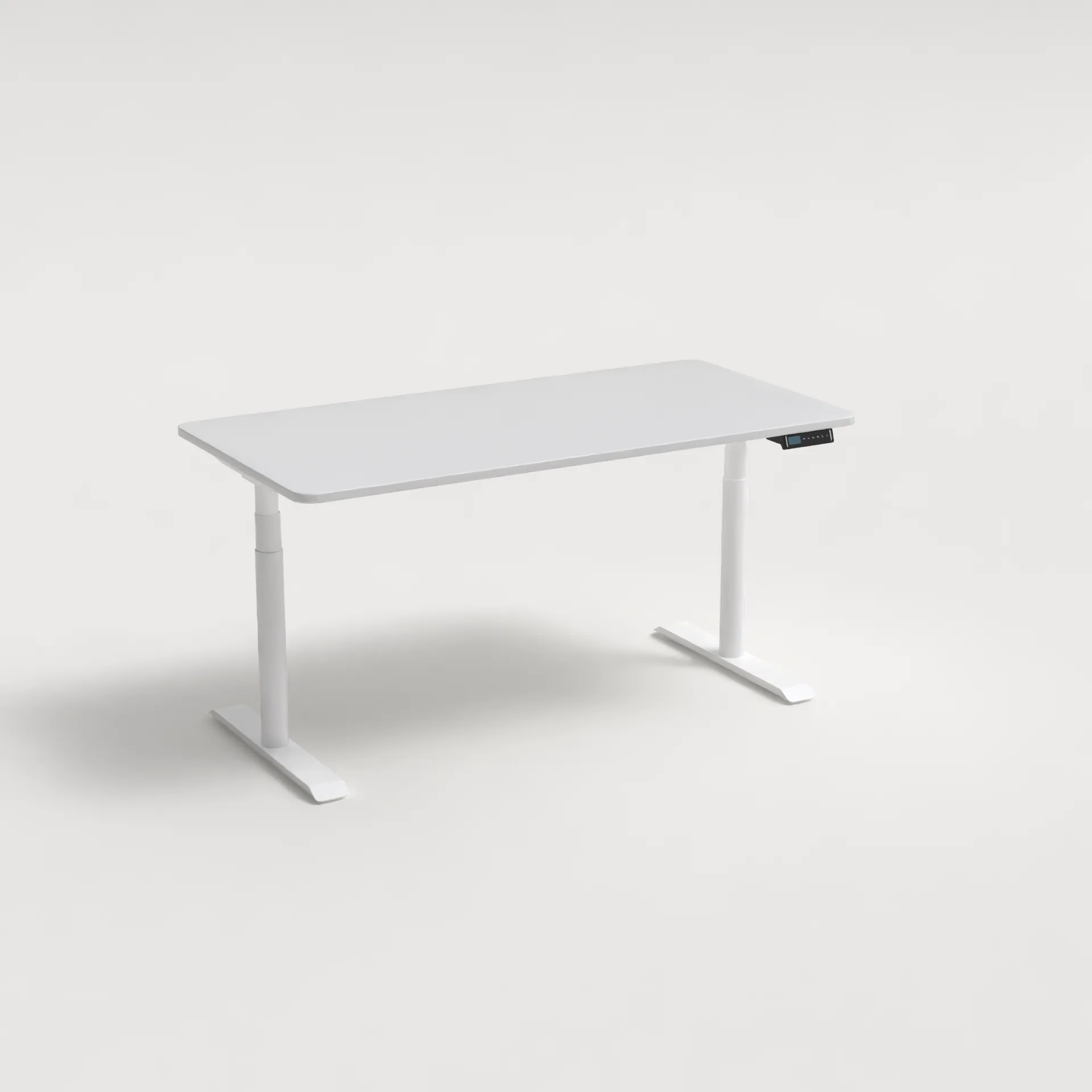 Sphere Series white standing desk with rounded edges